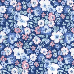 tela "hedgerow bloom in dark blue" liberty fabrics