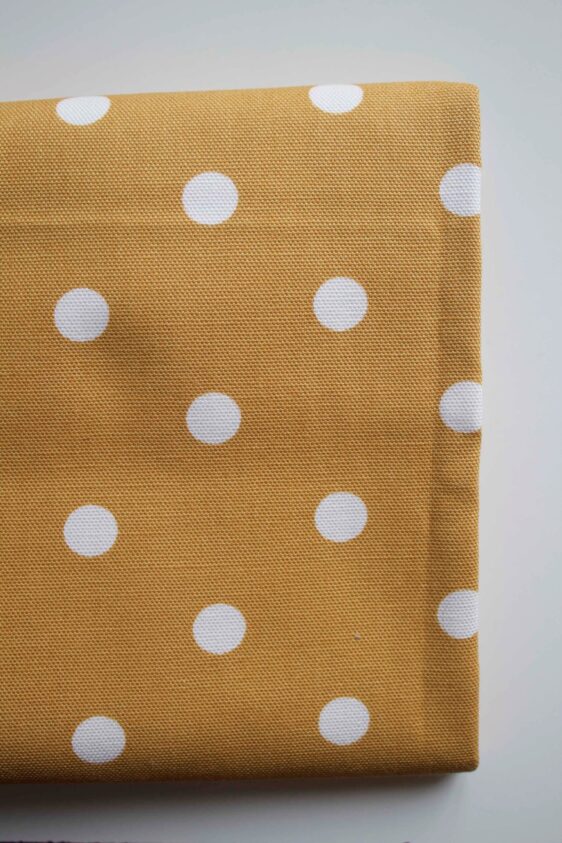 Loneta "Topos Mostaza" - Retal 55cm